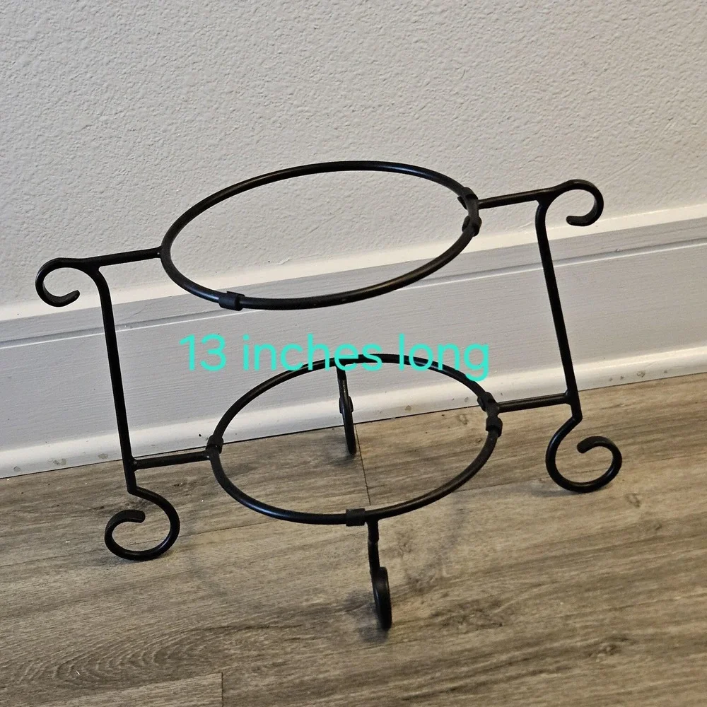 Southern Living at home‎ black metal iron 2 tiers stand cake dessert holder